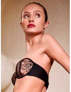 Sujetador bandeau desmontable encaje