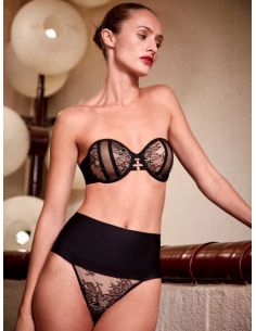 Sujetador bandeau desmontable encaje