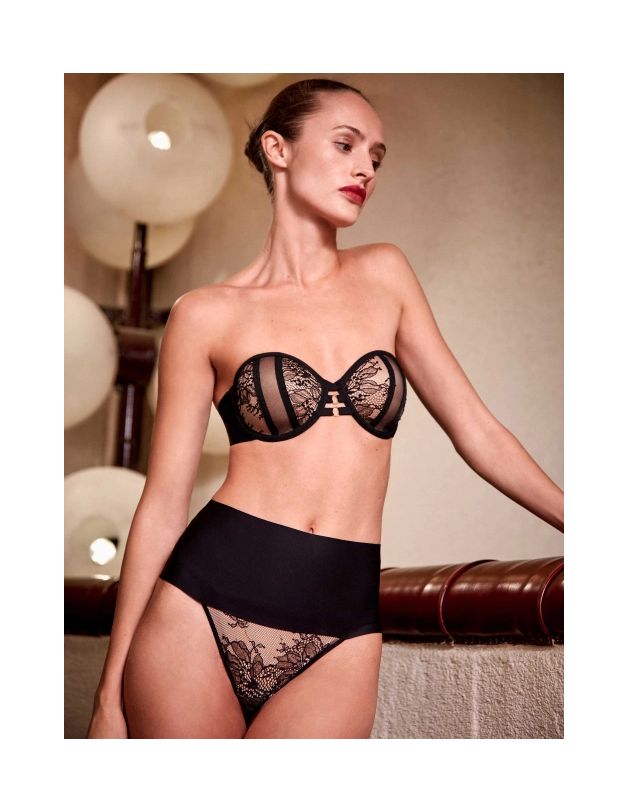 Sujetador bandeau desmontable encaje