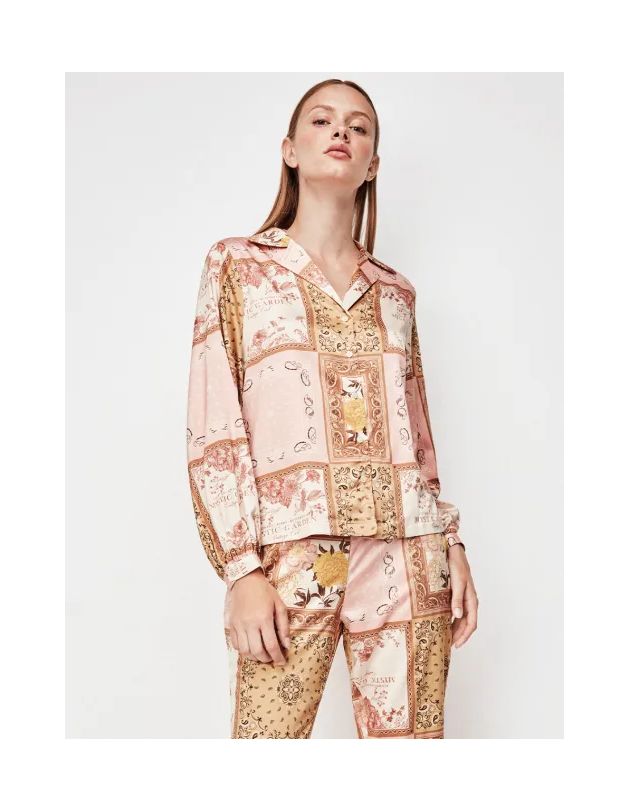Camisa estampada de satén