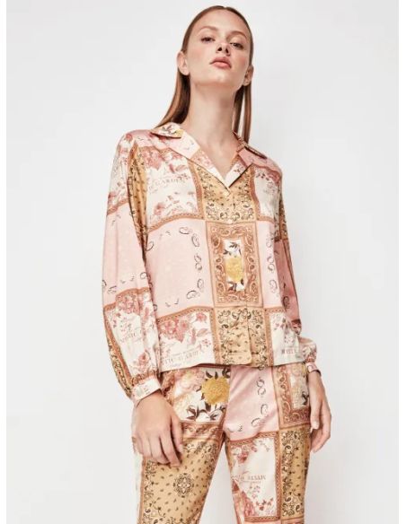 Camisa estampada de satén