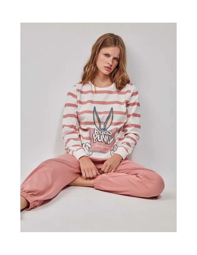 Pijama Bugs Bunny de tejido punto de algodón,...