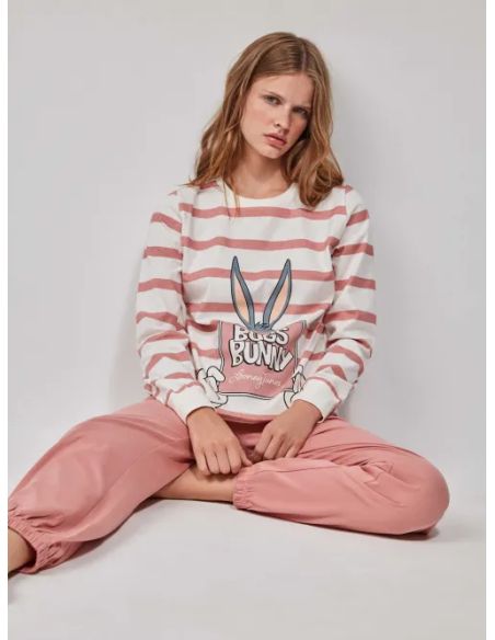 Pijama Bugs Bunny de tejido punto de algodón, cómodo y divertido