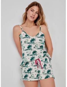 Pijama tirantes estampado Snoopy de algodón