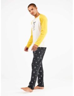 Conjunto pijama hombre Snoopy en punto interlock