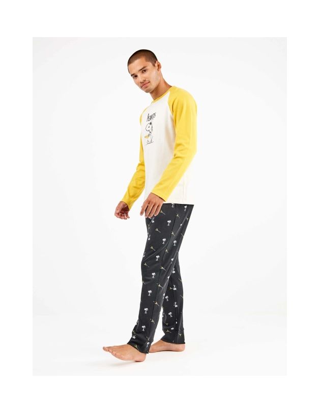 Conjunto pijama hombre Snoopy en punto interlock