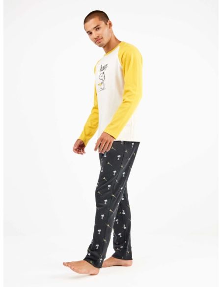 Conjunto pijama hombre Snoopy en punto interlock