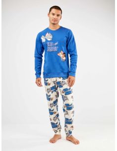 Conjunto pijama de hombre Tom & Jerry en punto interlock