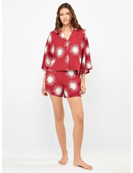 Camisa manga 3/4 estampado soles