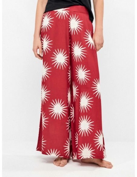 Pantalón largo pierna ancha estampado soles in and out gisela
