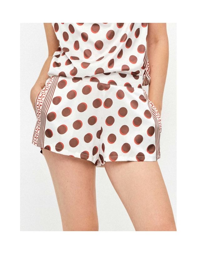 Short tejido satinado estampado monogram