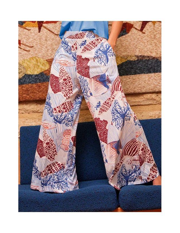 Pantalón largo fluido estampado gisela