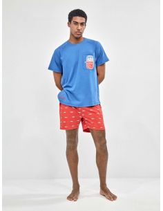 Pijama hombre estampado marino gisela