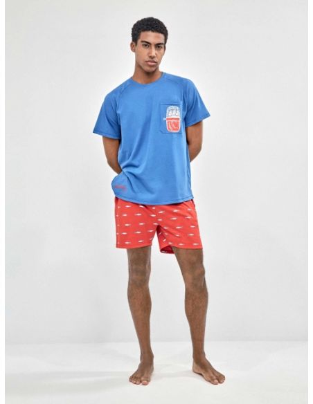 Pijama hombre estampado marino gisela