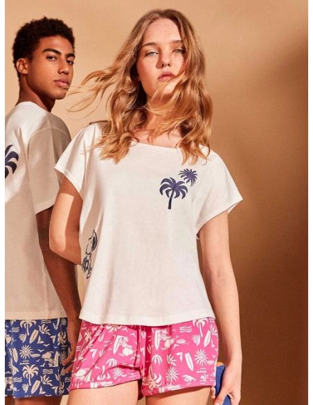 Pijama sin mangas estampado Snoopy gisela