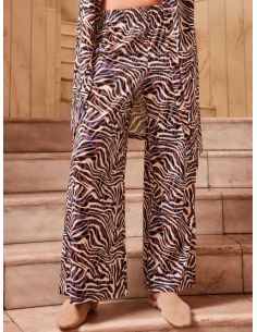 Pantalón largo estampado cebra