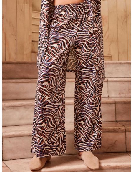 Pantalón largo estampado cebra