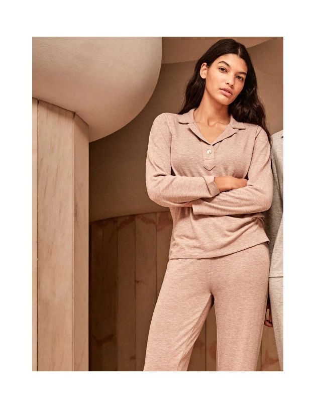 Pijama largo de punto liso