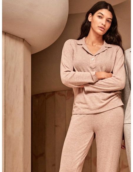 Pijama largo de punto liso