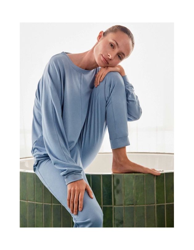 Pijama largo de punto con pantalón jogger