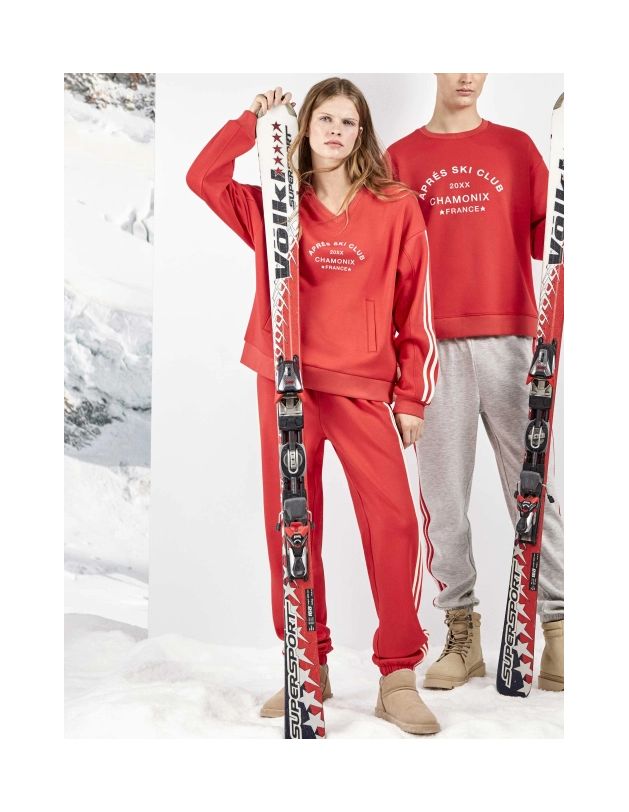 Pijama sport con lettering 'ski club chamonix'
