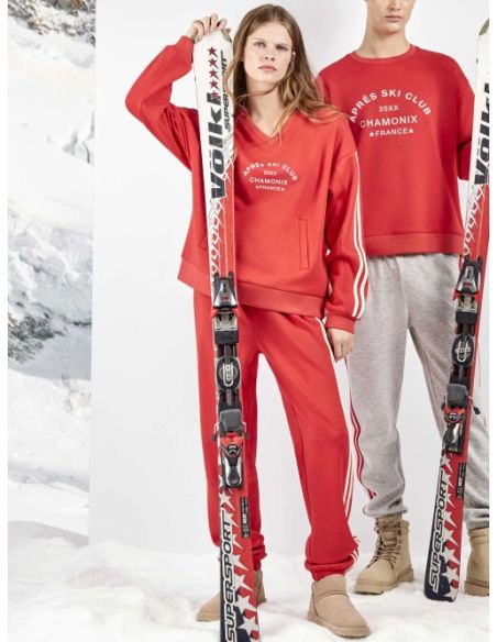 Pijama sport con lettering 'ski club chamonix'