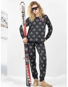Pijama largo con estampado de estrellas