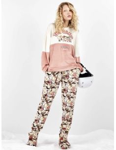 Pijama largo Snoopy en tejido polar elástico