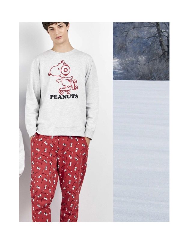 Conjunto pijama hombre de Snoopy  en tejido de...
