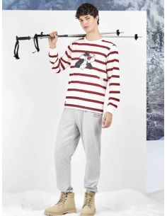 Conjunto pijama hombre Looney Tunes con camiseta a rayas...