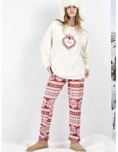 Pijama Frida Kahlo estampado en tejido polar elástico