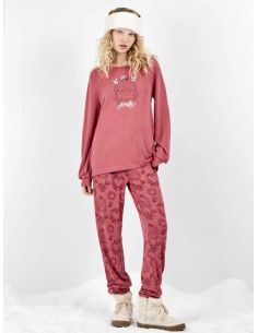 Pijama Frida Kahlo con pantalón estampado étnico