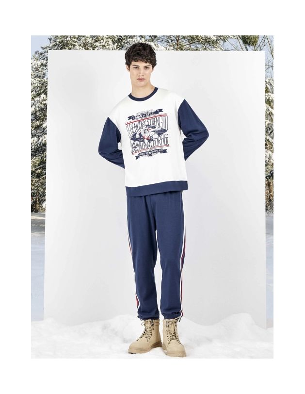 Conjunto pijama hombre con camiseta estampada...