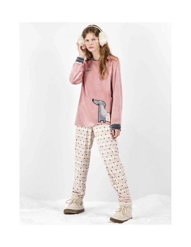 Pijama de tejido polar elástico estampado