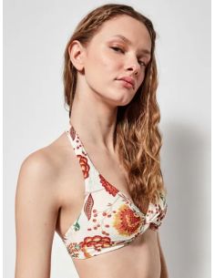 Top bikini triangular con foam extraíble