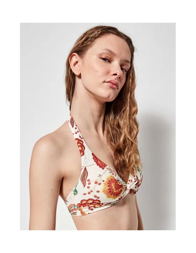 Top bikini triangular con foam extraíble