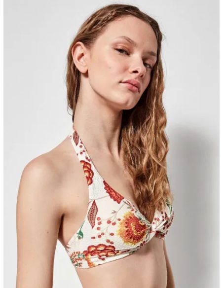 Top bikini triangular con foam extraíble