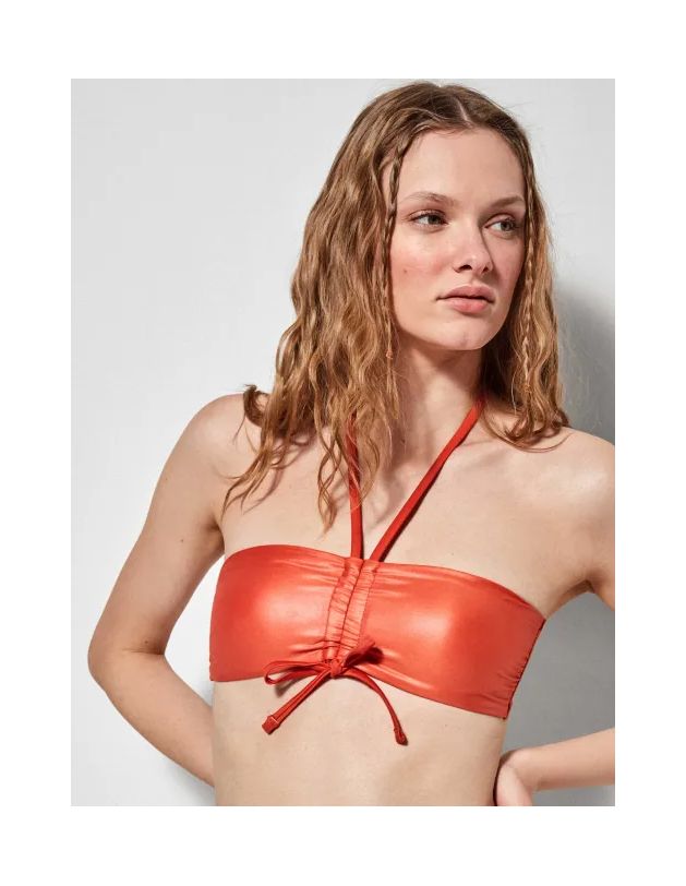 Top bikini bandeau sin aro