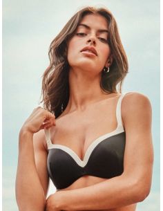 Top bikini aros integrados bicolor vivos contraste