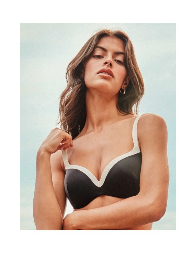 Top bikini aros integrados bicolor vivos contraste