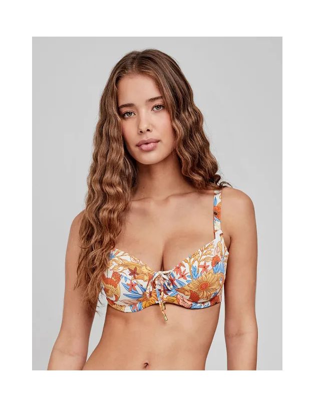 Top bikini capacidad sin foam copas C y D.