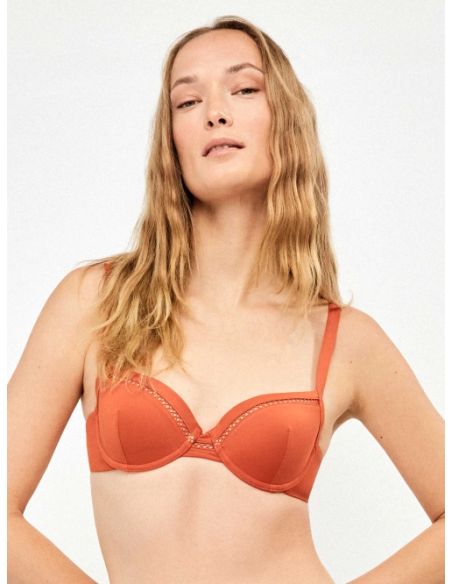 Top bikini clásico detalle troquelado gisela