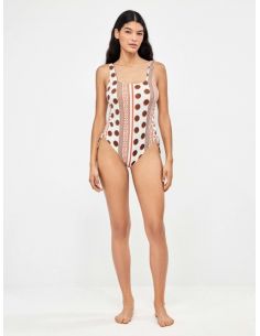 Bañador escote cuadrado estampado geométrico gisela