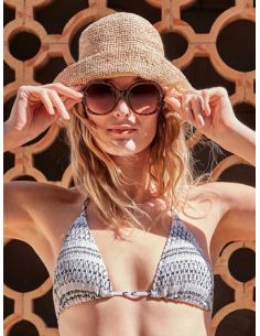 Bikini triangular tiras estampado efecto bordado gisela