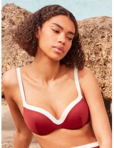 Top bikini bicolor con aros integrados gisela