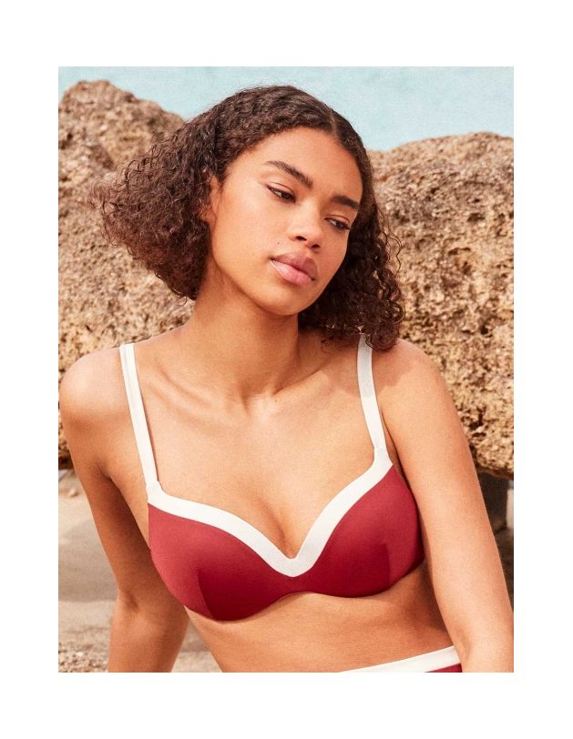 Top bikini bicolor con aros integrados gisela