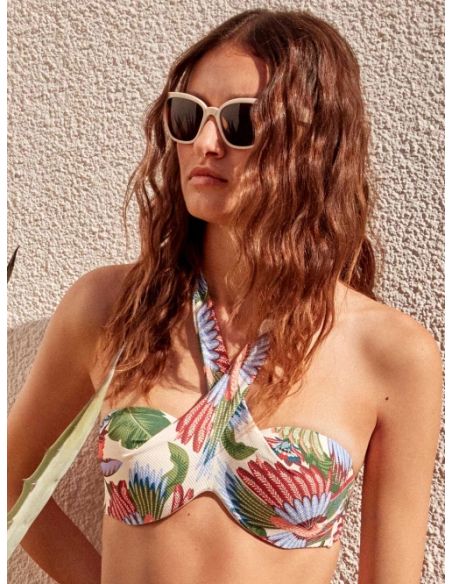 Top bikini bandeau multiposición gisela