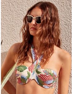 Top bikini bandeau multiposición