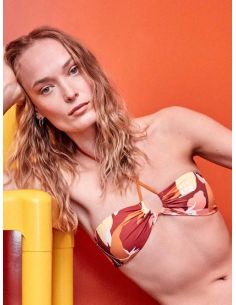 Top bikini bandeau retro geométrico sin aron gisela