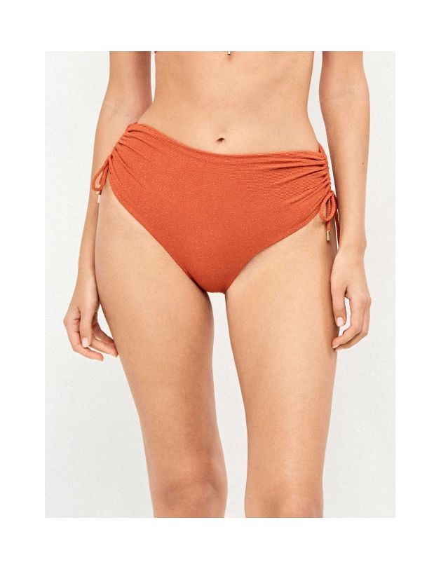Braguita bikini alta tejido piqué lurex dorado...